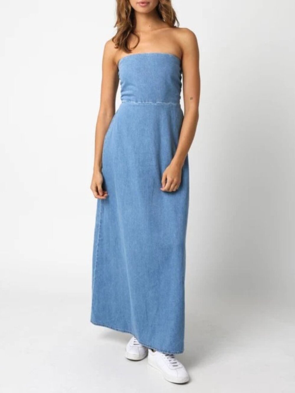 NWT! Strapless Denim Maxi-Perfect for Fall